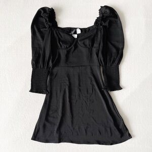 H&M NWT Satin Puff Sleeve Bustier Dress